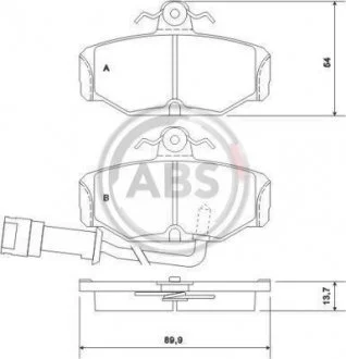 Колодки гальмівні задні. Scorpio/Escort/Granada/Sierra 82-01 A.B.S. 36170