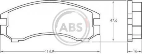 Комплект тормозных колодок, дисковый тормоз A.B.S. 36611 (фото 1)