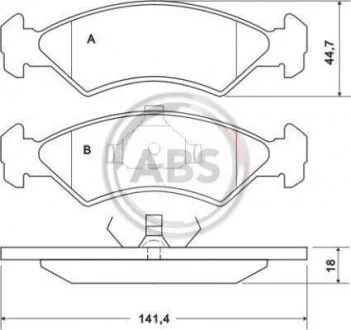 Тормозные колодки Ford Fiesta 1.3-1.8D 89-95- /Mazda A.B.S. 36707