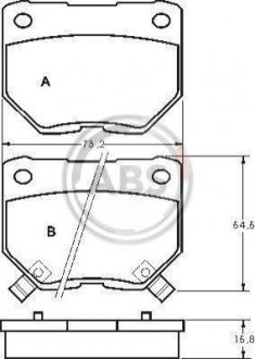 Тормозные колодки дисковые задние. Nissan 300 ZX 3.0 05.90-09.95 A.B.S. 36719 (фото 1)