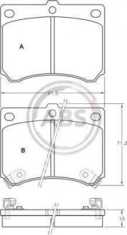 Комплект тормозных колодок, дисковый тормоз A.B.S. 36727