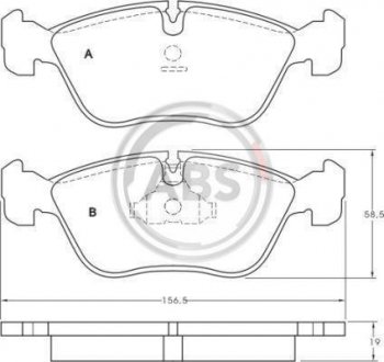 Колодки гальмівні пров. C70/V70/S70/ 92-05 A.B.S. 36783