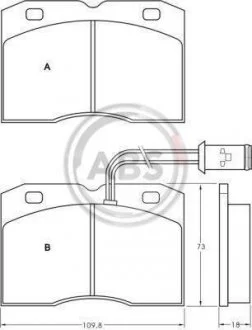 Комплект гальмівних колодок, дискове гальмо A.B.S. 36840