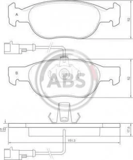 Гальмівні колодки перед. Bravo I/Marea/Punto 95-12 A.B.S. 36892