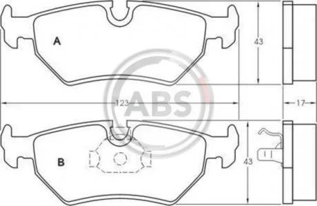 Гальмівні колодки перед. Combo/Corsa -01/Astra/Vectra -96/Lanos A.B.S. 36900