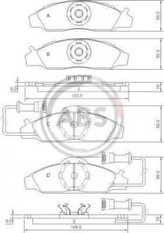 Гальмівні колодки дискові (1 к-т) A.B.S. 37028