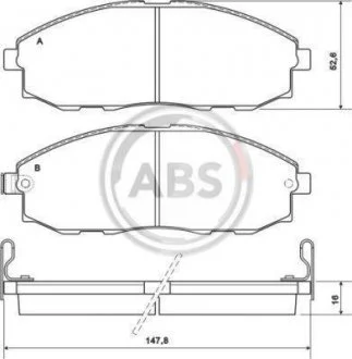 Тормозные колодки дисковые (1 к-т) A.B.S. 37130