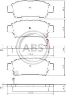 Колодки гальмівні задні. Estima/Previa/Avensis 00-06 A.B.S. 37228