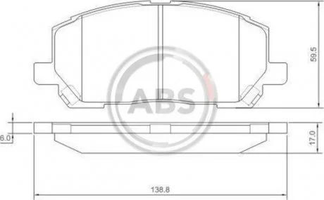 Фото 1 - колодки гальмівні Lexus ES300,Toyota Avensis,Camry,Carina A.B.S. 37260 Колодки гальмівні Lexus ES300,Toyota Avensis,Camry,Carina A.B.S. 37260 (фото 1)