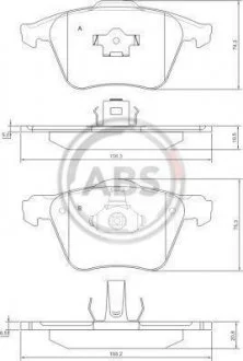 Тормозные колодки дисковые A.B.S. 37344