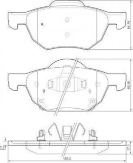Гальмівні колодки перед. Honda Accord 03-08/CR-V 01-06 (akebono) A.B.S. 37359