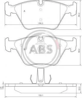 Гальмівні колодки перед. BMW 5 (E39) 2.0-3.5i 95-03 A.B.S. 37374