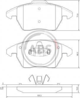 Тормозные колодки перед. Citroen C4/Peugeot 207/208/307/308/Jetta IV 07- A.B.S. 37429 (фото 1)