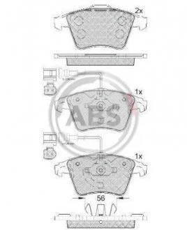 Гальмівні колодки перед. VW Touareg 02-10 (ATE) A.B.S. 37482