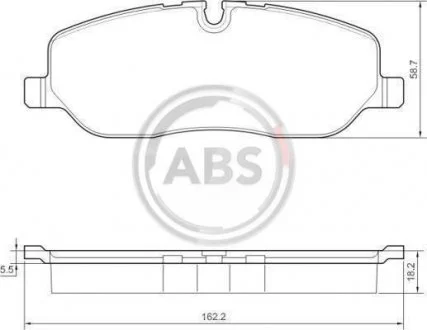 Комплект тормозных колодок, дисковый тормоз A.B.S. 37501