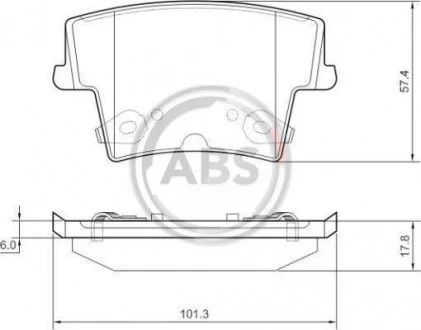 Тормозные колодки дисковые A.B.S. 37512