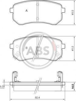 Тормозные колодки зад. Hyundai Accent/Kia Rio/Ceed 05- (mando) A.B.S. 37515