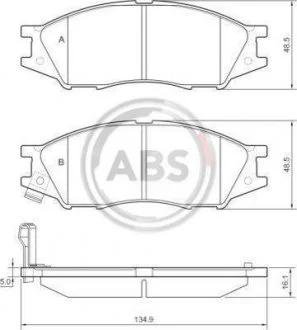 Тормозные колодки дисковые A.B.S. 37680