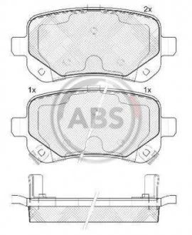 Комплект гальмівних колодок, дискове гальмо A.B.S. 37733