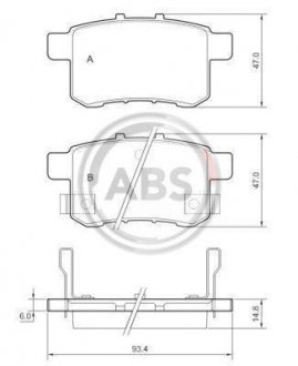 Гальмівні колодки зад. Honda Accord VIII 08- (nissin) A.B.S. 37756