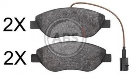 Комплект гальмівних колодок, дискове гальмо A.B.S. 37818