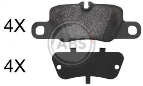 Комплект гальмівних колодок, дискове гальмо A.B.S. 37820