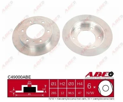 Фото гальмівний диск ABE C49000ABE Гальмівний диск ABE C49000ABE