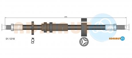 FIAT Шланг тормозной пер. ALFA 33 -90 ADRIAUTO 01.1218