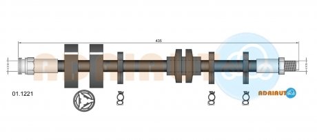 FIAT Шланг тормозной пер.Marea, Coupe, ALFA 155, Lancia DEDRA ADRIAUTO 01.1221