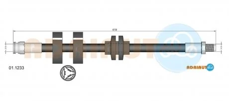 Шланг тормозной передний ALFA ROMEO 156 97-05. 147 (937) 01-10 ADRIAUTO 01.1233 (фото 1)