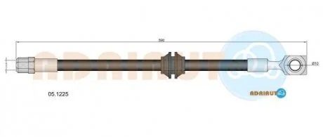 BMW Шланг тормозной пер. MINI Cooper, Cooper S, One, One D, Works ADRIAUTO 05.1225 (фото 1)