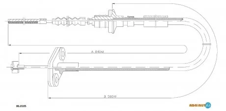 CHEVROLET Трос сцепления 845/580 мм MATIZ 0,8 05- ADRIAUTO 06.0105
