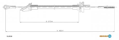 Трос зчеплення FIAT 127 1050 cc77-/Fiorino 900-1050 cc81-/A112 all 79-81/127 L-CL78- ADRIAUTO 11.0116