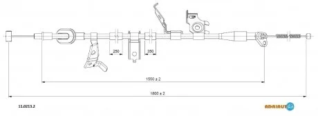 SUZUKI Трос ручного тормоза лев.SX4 06- ADRIAUTO 11.0213.2