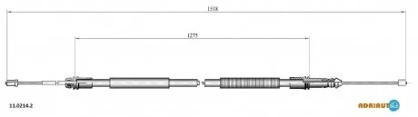 Трос тормозной FIAT C8 all drum brakeLH-RH06-/Jumpy all drum brakeLH-RH06-/Ulysse all drum ADRIAUTO 11.0214.2