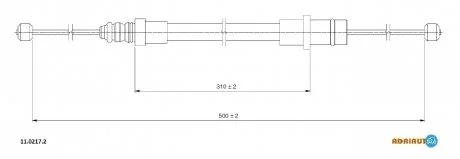 Трос гальма ручн..4746.22 PEUGEOT EXPERT 2005- FIAT SCUDO 96- ADRIAUTO 11.0217.2