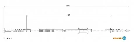 FIAT Трос ручного тормоза задн. лев. ADRIAUTO 11.0220.1