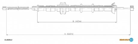 Трос тормозной FIAT Uno Turbo IE (with covered cable)RH89-/Nemo all benz.LH12/07-/Fiorino ADRIAUTO 11.0226.2