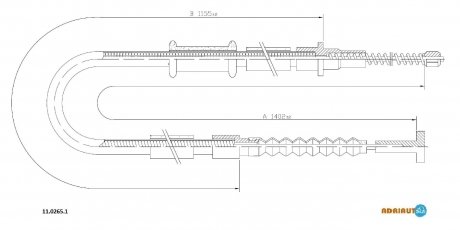 FIAT Трос ручного тормоза Palio 96-, Albea ADRIAUTO 11.0265.1 (фото 1)