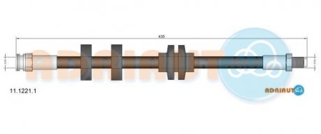 FIAT Шланг тормозной пер. Stilo, Bravo 01- ADRIAUTO 11.1221.1 (фото 1)