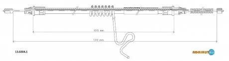 Трос тормозной FORD Transit FWD CabRH4/00- ADRIAUTO 13.0204.1