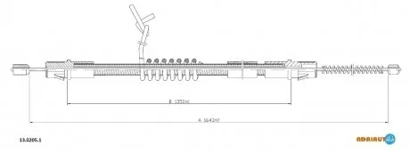 Трос тормозной FORD Transit FWD CabLH4/00- ADRIAUTO 13.0205.1 (фото 1)