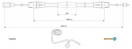 А_Трос тормозной Ford Transit 2006 ADRIAUTO 13.0279.1