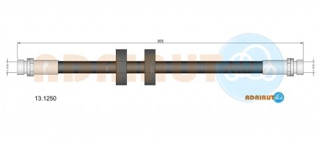 FORD Шланг тормозной задн. бараб. тормоз Mondeo -96 ADRIAUTO 13.1250 (фото 1)