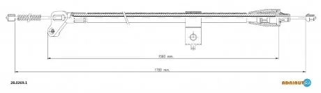 NISSAN Трос ручного тормоза прав. 1700/1560 мм JUKE 10- ADRIAUTO 28.0269.1 (фото 1)