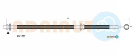 NISSAN Шланг тормозной зад. Almera 98- ADRIAUTO 28.1286