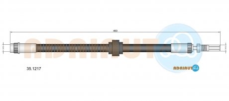 PEUGEOT Шланг тормозной передний 405 92- ADRIAUTO 35.1217