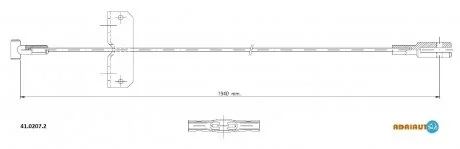 OPEL Трос ручного тормоза средн. VIVARO A 06-, RENAULT TRAFIC II ADRIAUTO 41.0207.2