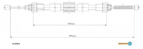 RENAULT Трос ручного тормоза задн. прав. CLIO III, MODUS / GRAND MODUS ADRIAUTO 41.0209.2 (фото 1)
