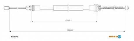 RENAULT Трос ручного тормоза задн. лев. (бараб.) Clio 98- ADRIAUTO 41.0217.1